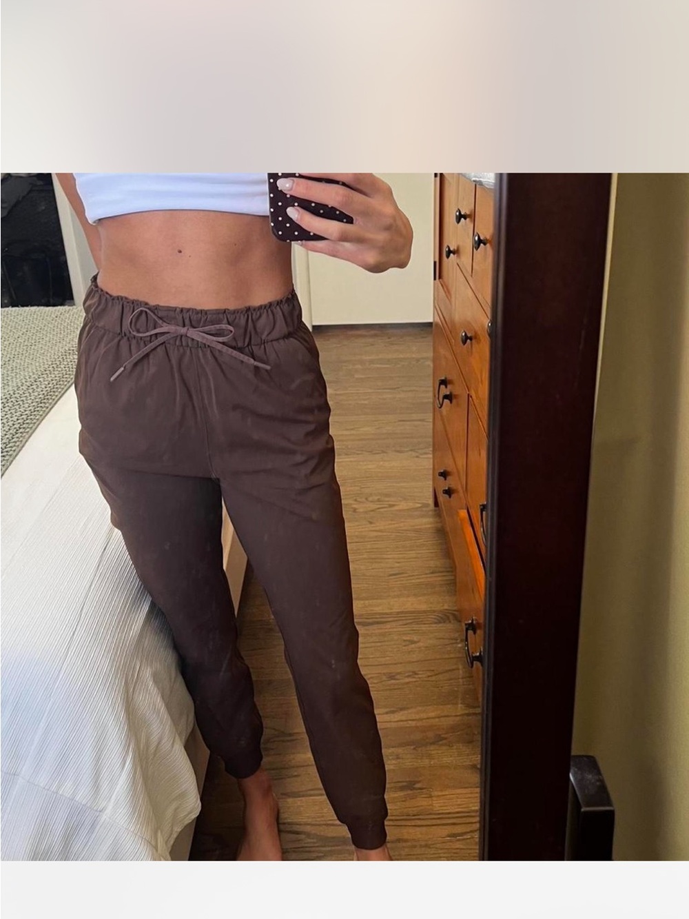 lululemon athletica Brown High-Rise Drawstring Joggers